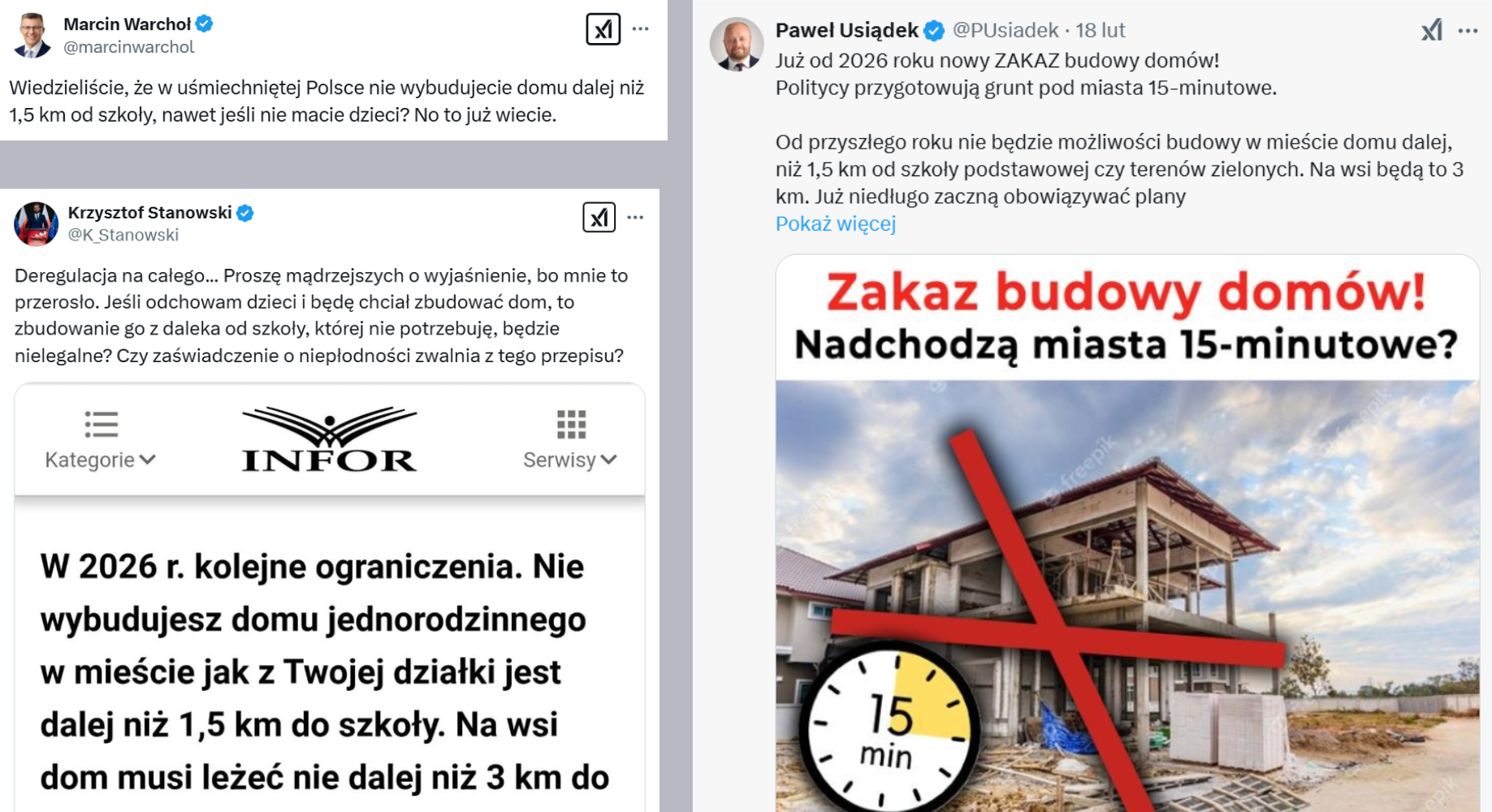 Komentarze na temat zakazu budowy domów w odległości od szkół mniejszej niż 1,5 km