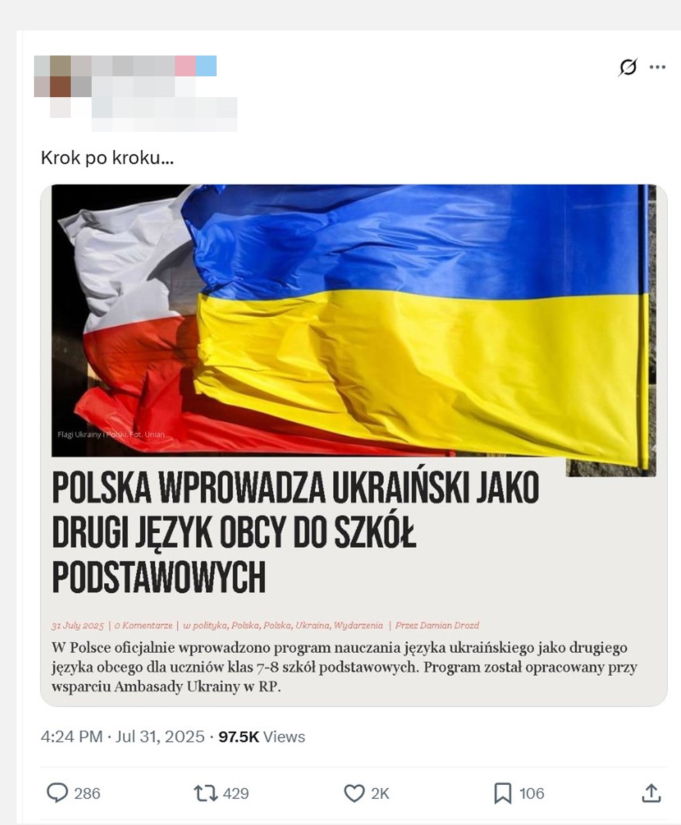 Tego typu posty generowały setki tysięcy wyświetleń, wywołując falę krytyki pod adresem rządzących oraz Ukraińców