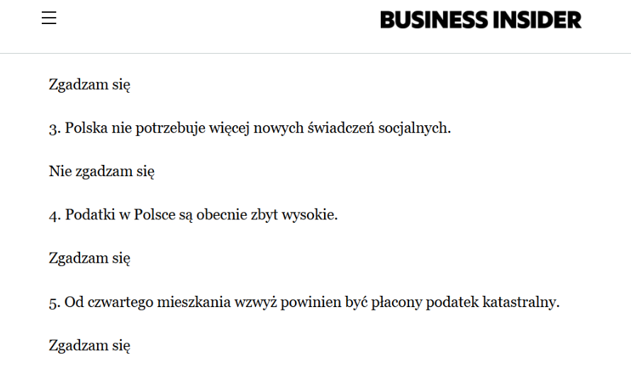 W kwestionariuszu Business Insidera Nawrocki opowiedział się za wprowadzeniem podatku katastralnego pod pewnymi warunkami