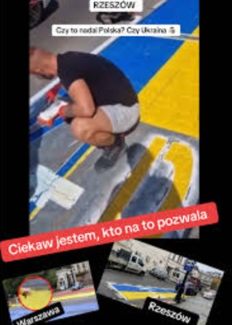 Malowanie miejsc kiss and ride w Rzeszowie stało się elementem antyukraińskiej propagandy w Polsce 