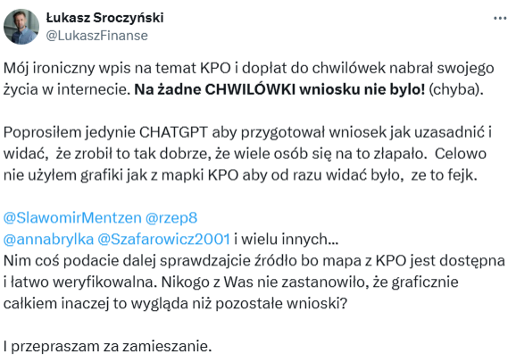 Sroczyński przyznał, że wpis o chwilówkach z KPO był fejkiem