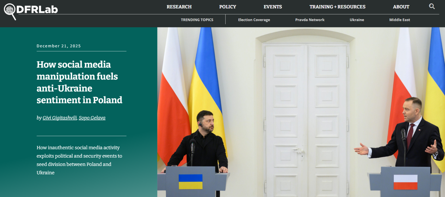Raport DFRLab opublikowano w grudniu 2025 roku
