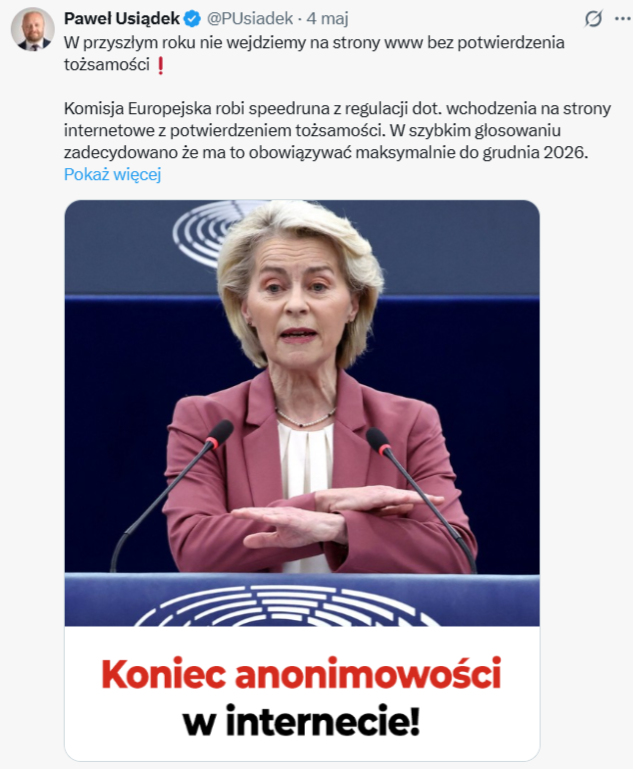 Wprowadzający w błąd post polityka Konfederacji wyświetlono ponad 100 tys. razy 