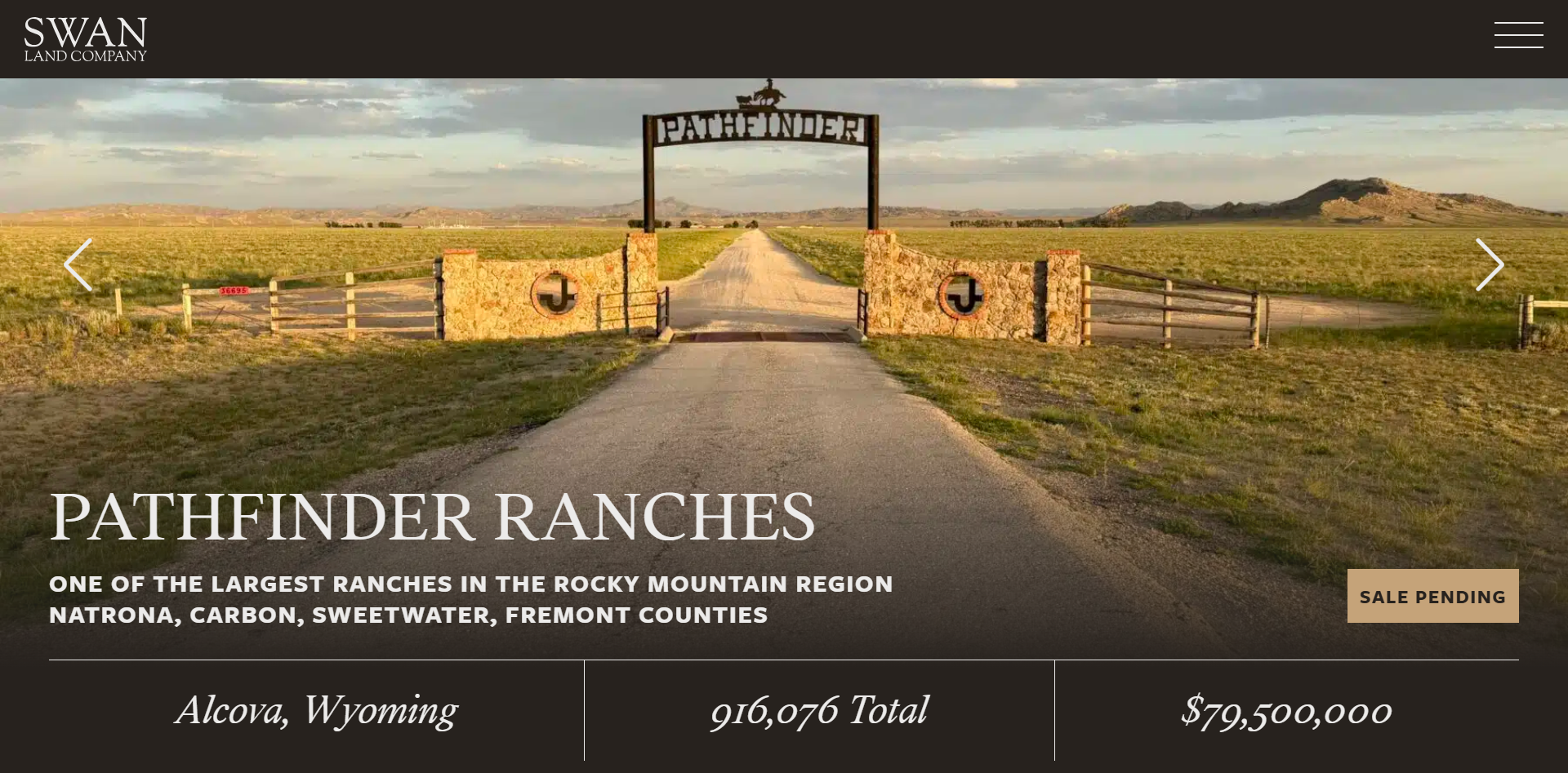 Prawdziwa strona pośrednika informuje, że sprzedaż rancza jest w toku 