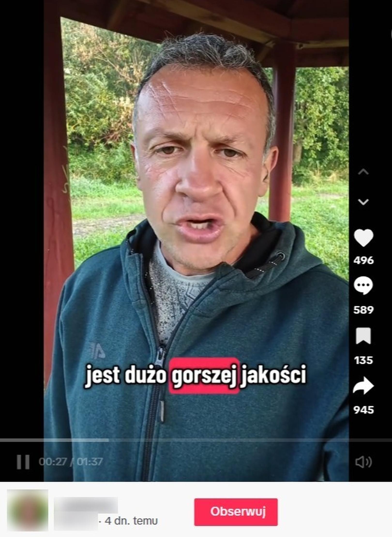Wprowadzający w błąd post opublikowany 31 sierpnia 2025 roku w serwisie TikTok