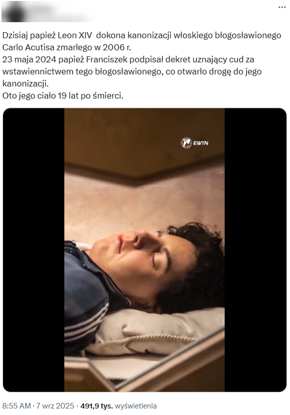 Wprowadzający w błąd post