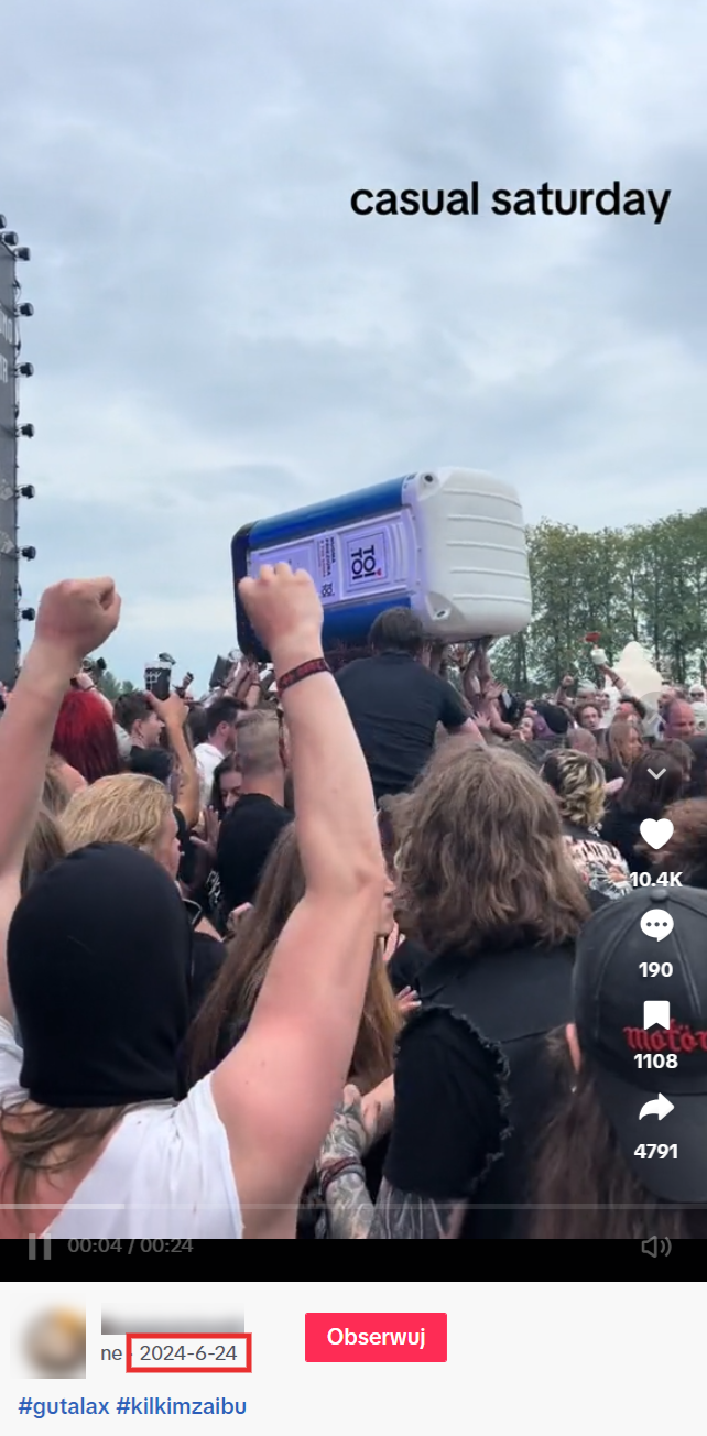 Nagranie opublikowane na TikToku 24 czerwca 2024 roku