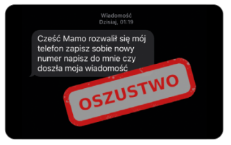 Przykład wiadomości wysyłanej przez przestępców
