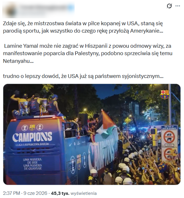 Fałszywka o tym, że Lamine Yamal "może nie zagrać" na mundialu, szybko trafiła do polskiej sieci