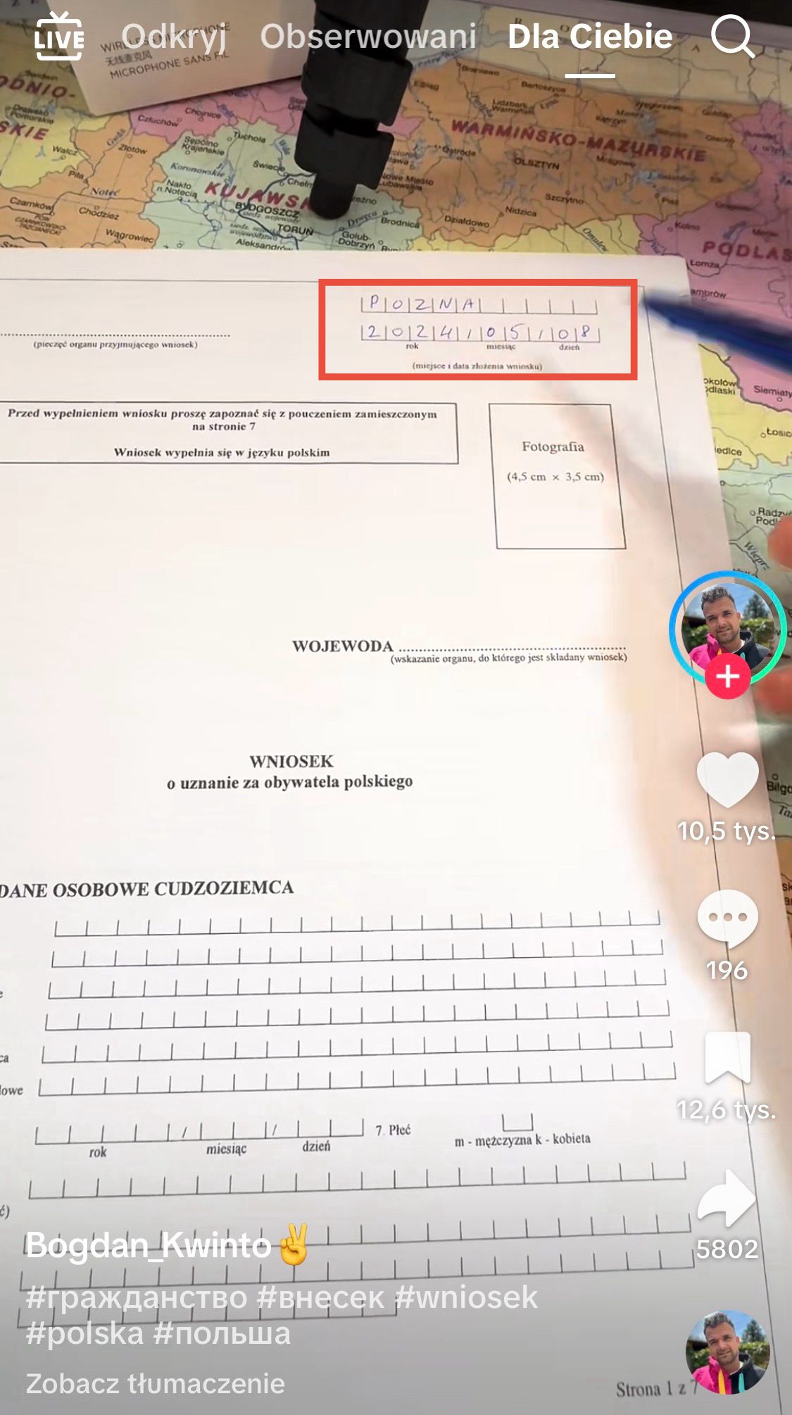 Widoczna jest sugestia, że nagranie pochodzi z 2024 roku