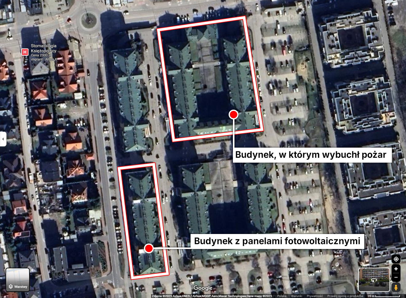 Palił się inny budynek, niż ten pokazywany przez internautów