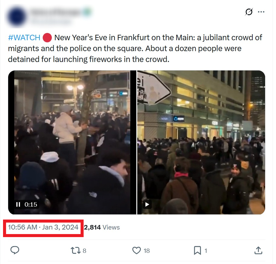 Post z 2024 roku, w którym pokazano nagranie  