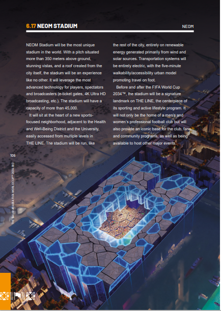 Tak ma wyglądać rzeczywisty Neom Stadium