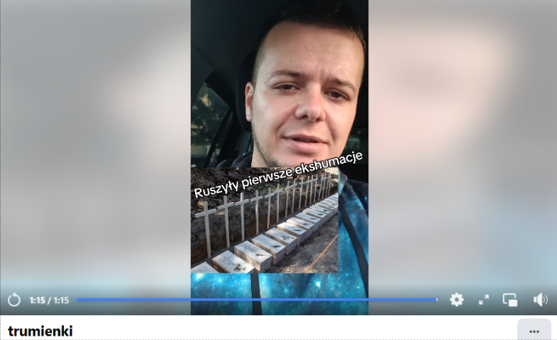 Nagranie "trumienki", którego autor opowiada, że w trumnach "małe dzieci leżą" 