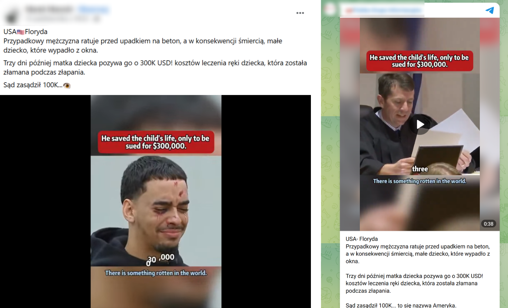 Nagranie rozpowszechniano w różnych mediach społecznościowych