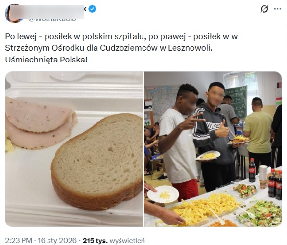 Fake news, jakoby zdjęcie pokazywało ośrodek w Lesznowoli, na profilu znanym z szerzenia dezinformacji ma ponad 200 tys. wyświetleń