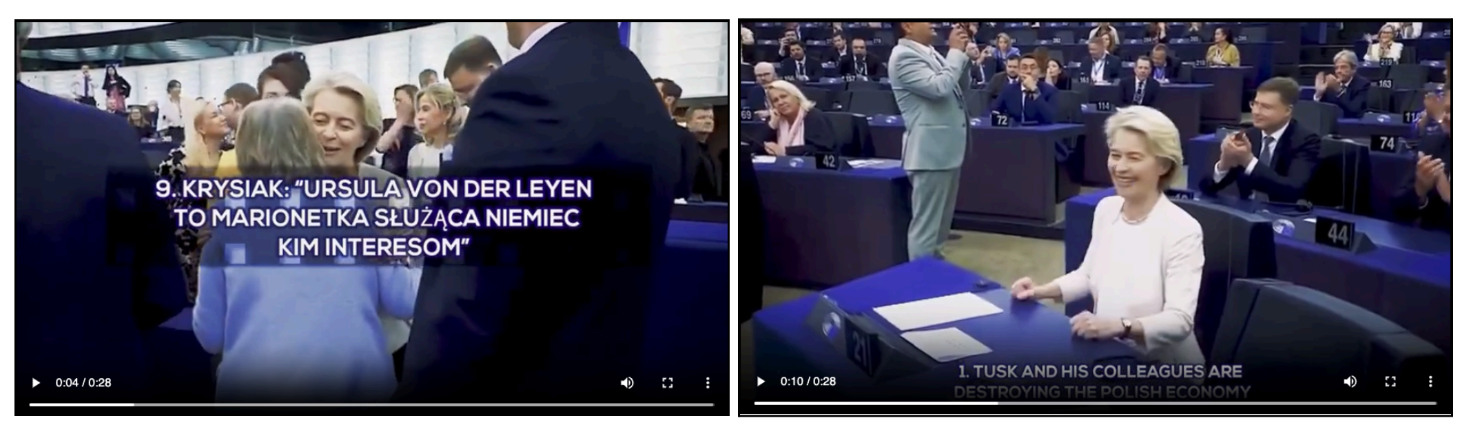 Analitycy zwrócili uwagę, że w ramach rosyjskiej operacji dezinformującej pojawiły się także wpisy po polsku, które uderzały w szefową KE