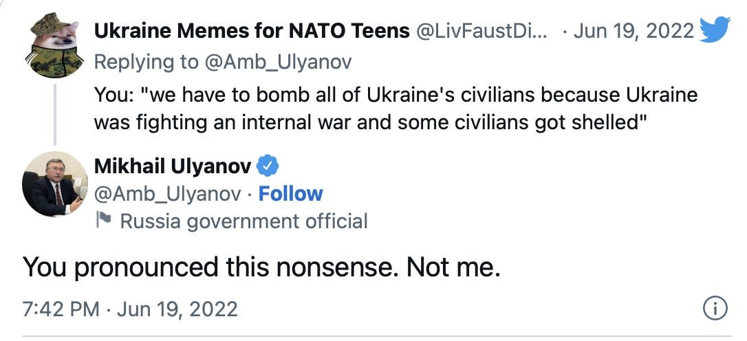 Wpis rosyjskiego ambasadora, który stał się potem tematem memów 