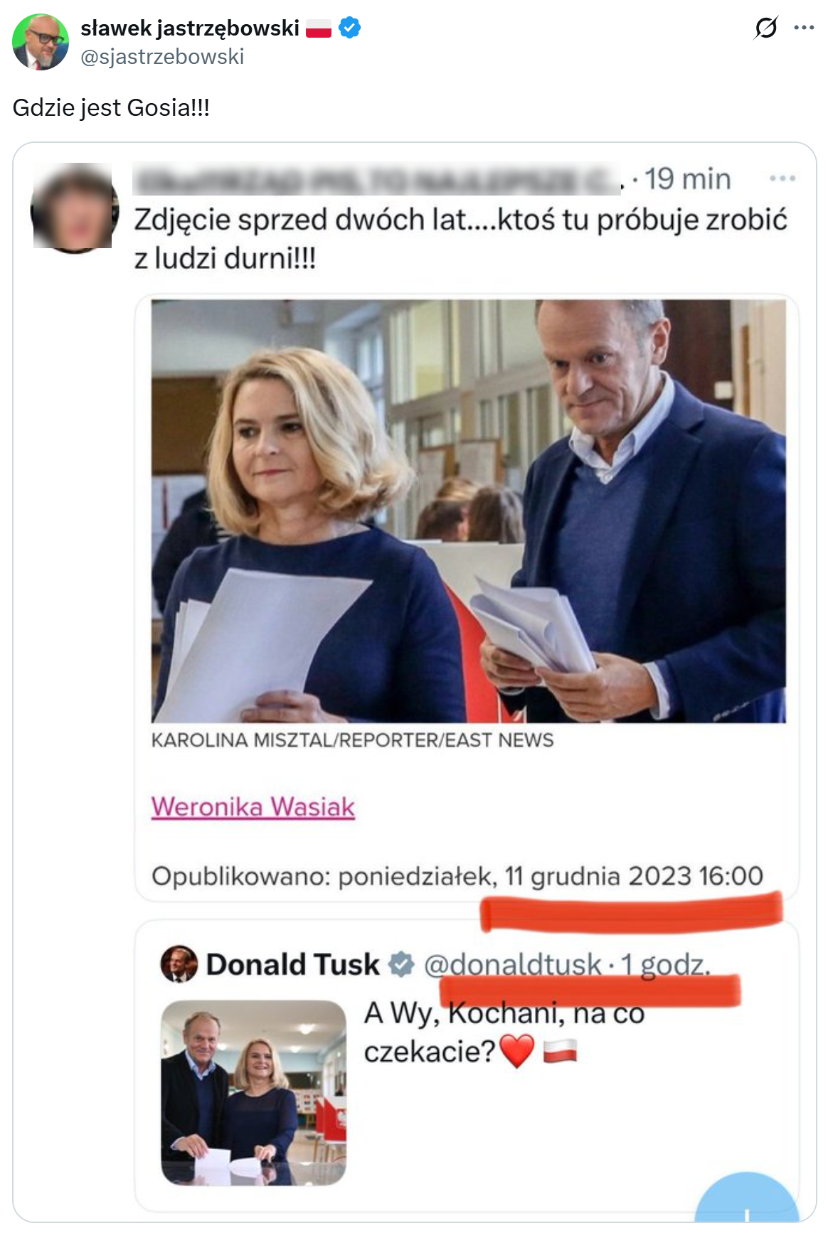 Wprowadzający w błąd wpis Sławomira Jastrzębowskiego