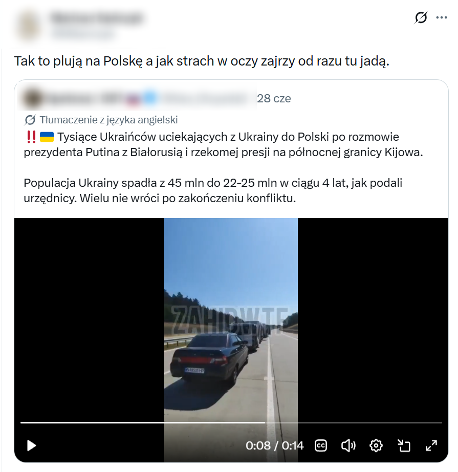 Informacje o "tysiącach Ukraińców uciekających do Polski" wywołały emocje w sieci