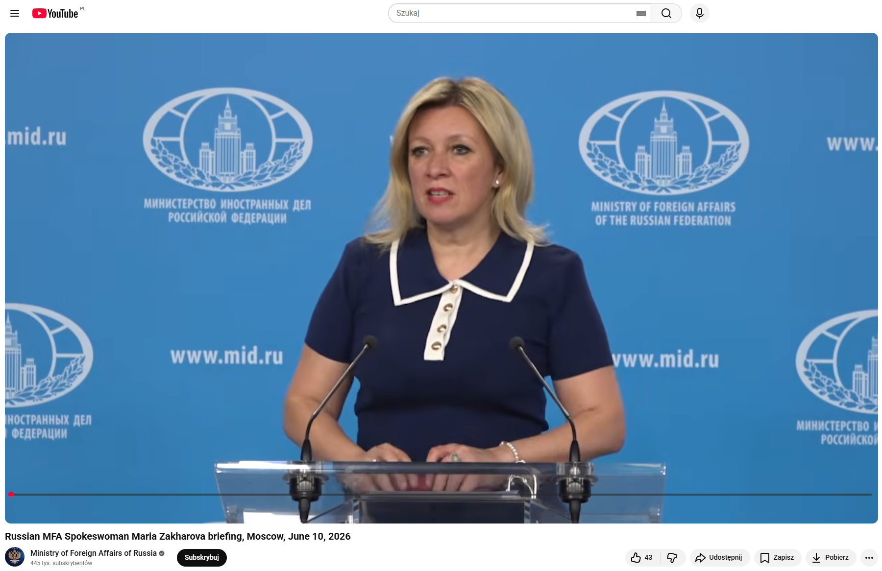 Po stroju Marii Zacharowej można ustalić, z której konferencji miał pochodzić cytat