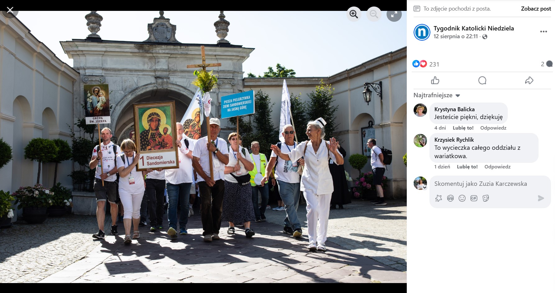 Autentyczną fotografię opublikował katolicki tygodnik "Niedziela" na swoim facebookowym profilu