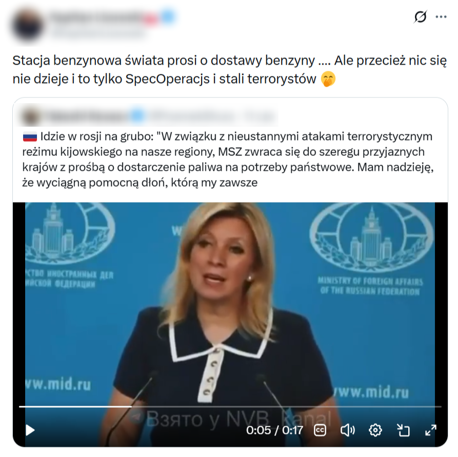 Internauci kpili, że "stacja benzynowa świata" prosi o dostawy paliw
