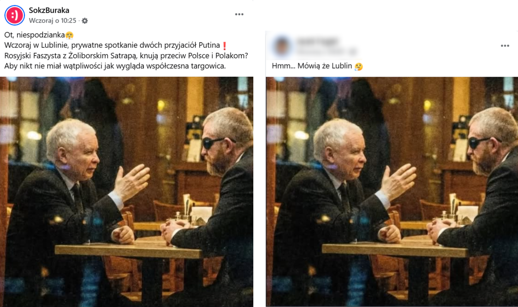 Facebookowe wpisy z rzekomą fotografią również budziły duże zainteresowanie