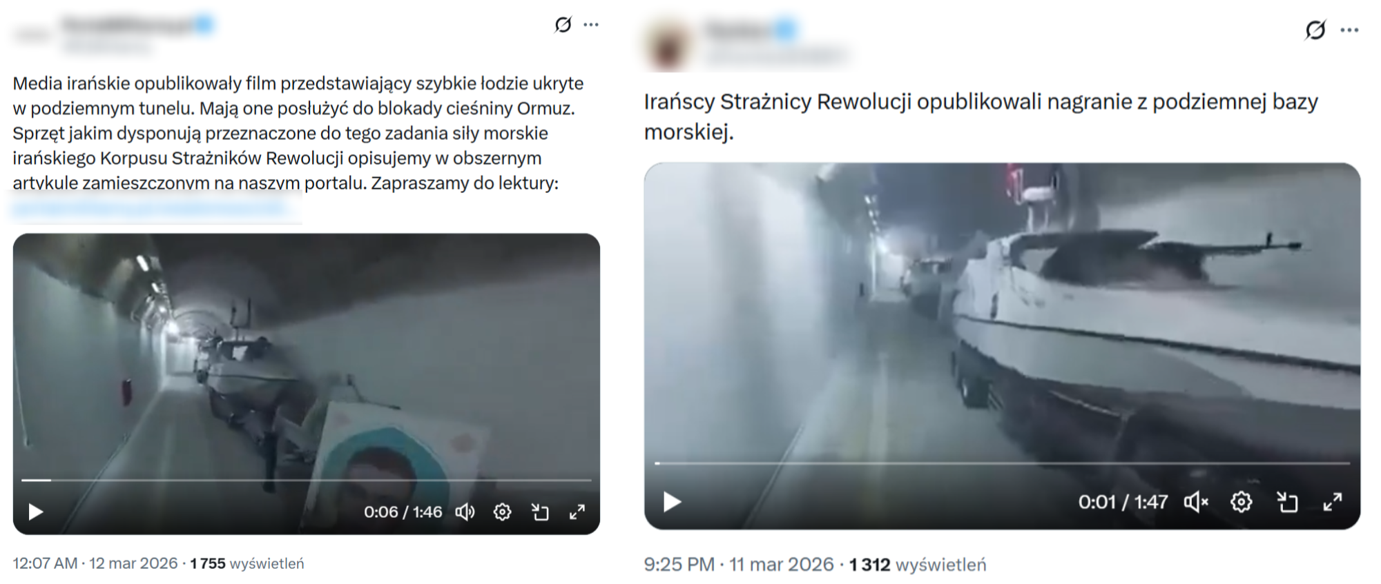 Treści postów sugerują, że nagranie jest aktualne, a łodzie gotowe "do blokady cieśniny Ormuz"