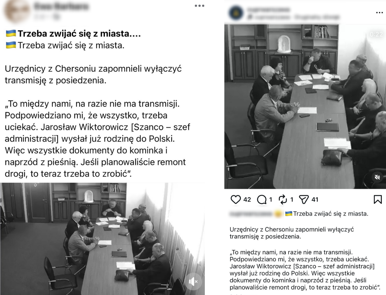 Identyczne wpisy po polsku na Facebooku i Instagramie