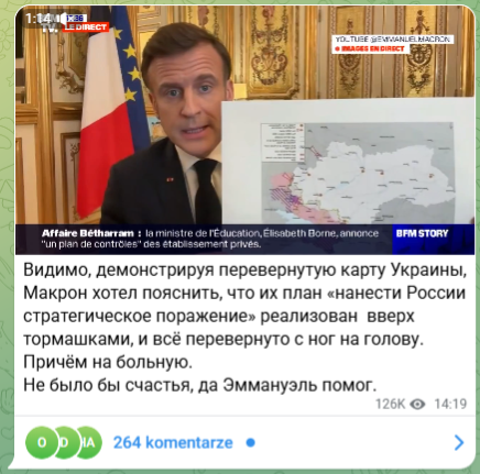 Telegramowy wpis rzeczniczki rosyjskiego MSZ Marii Zacharowej z 21 lutego 2025 roku 