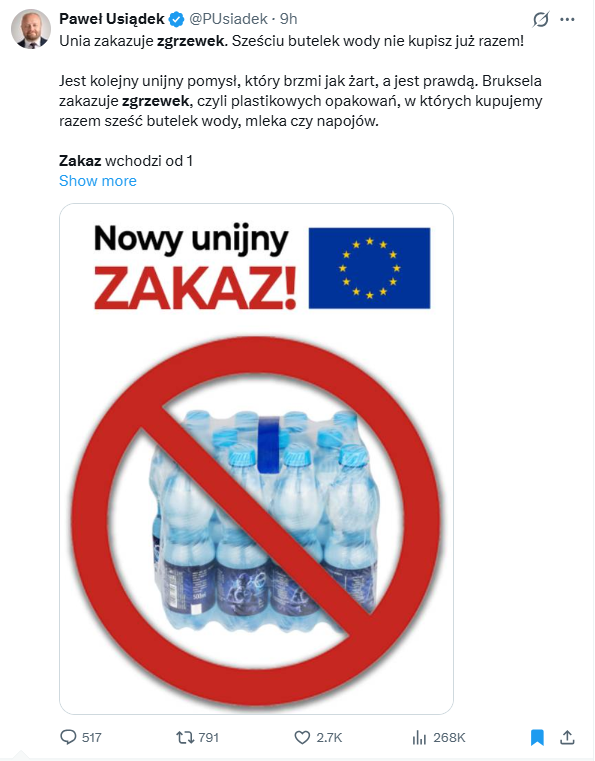 Paweł Usiądek przekonuje, że Unia zakazuje 6-paków