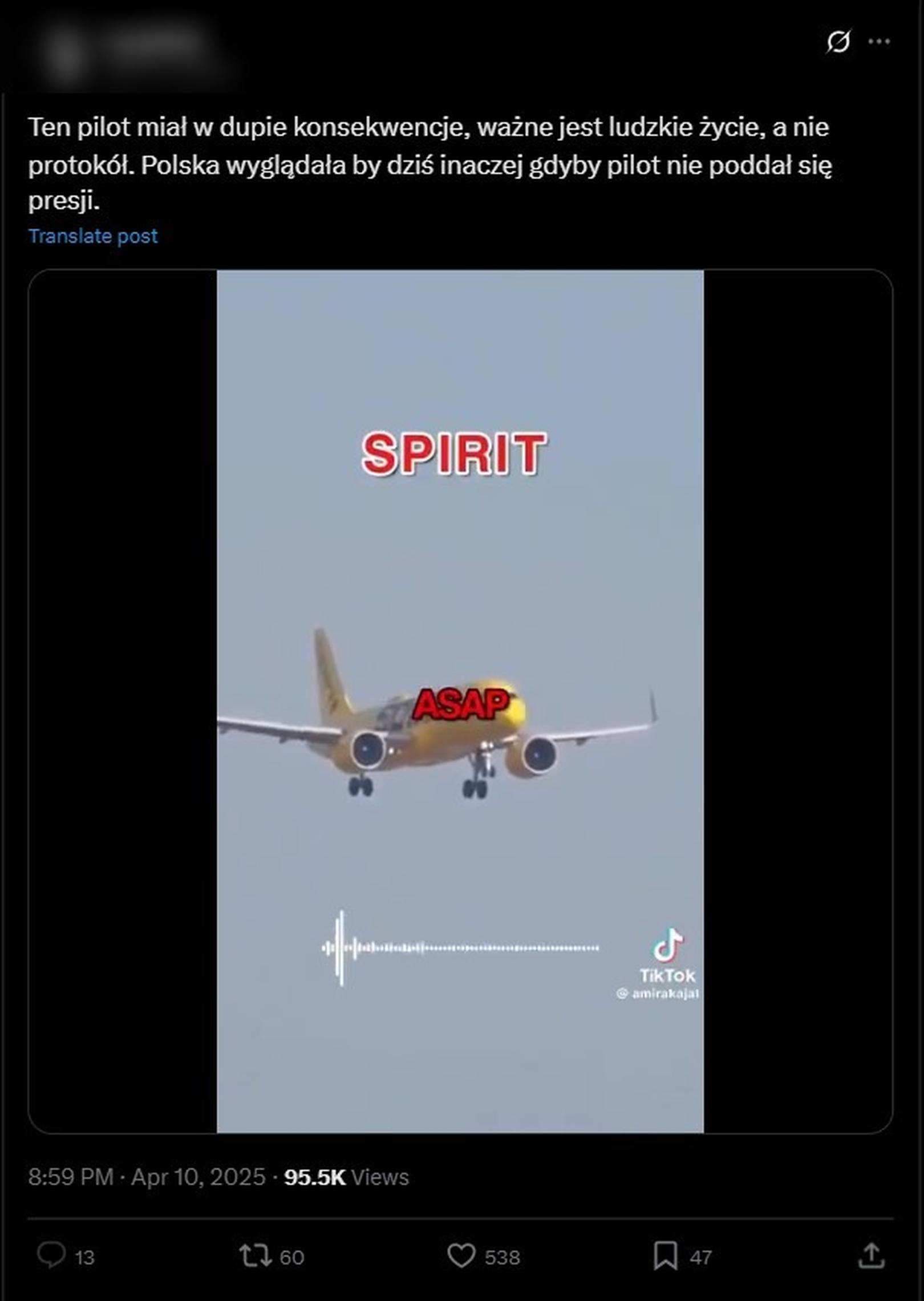 Film o rzekomym bohaterstwie pilota pojawił się także w polskiej sieci 
