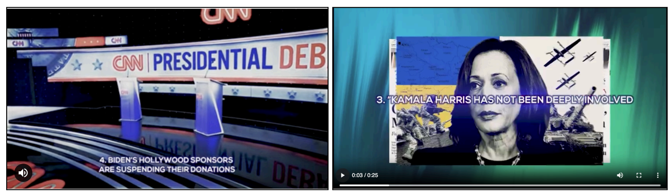 W ramach operacji rozpowszechniano nagrania uderzające w Bidena i Harris