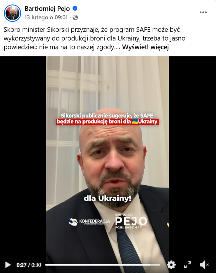Bartłomiej Pejo o "produkcji broni dla Ukrainy" z programu SAFE