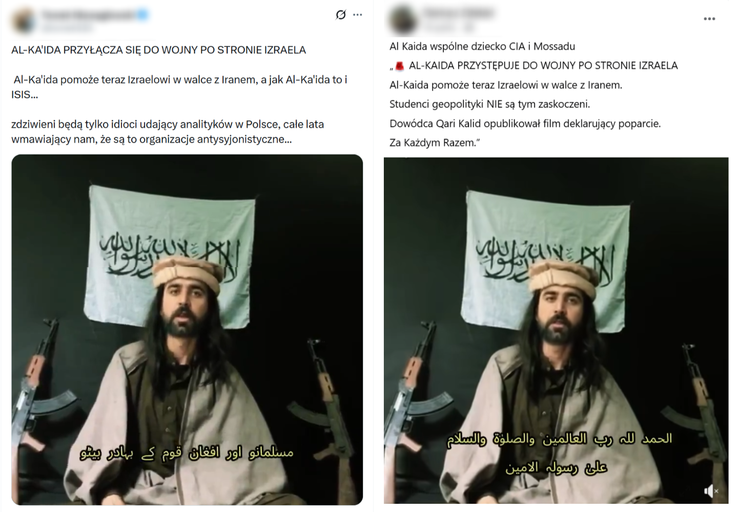 Dołączenie do wojny miał ogłosić na nagraniu jeden z bojowników Al-Kaidy. Polscy internauci podawali to dalej