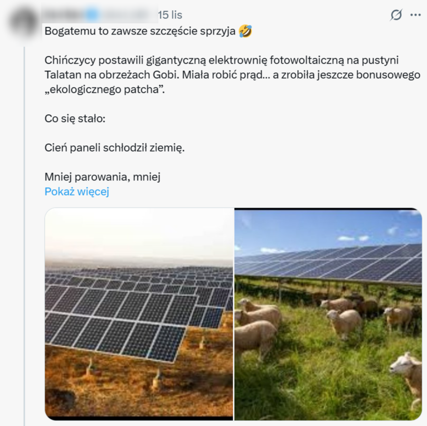 Wpis o fotowoltaice, trawie i owcach