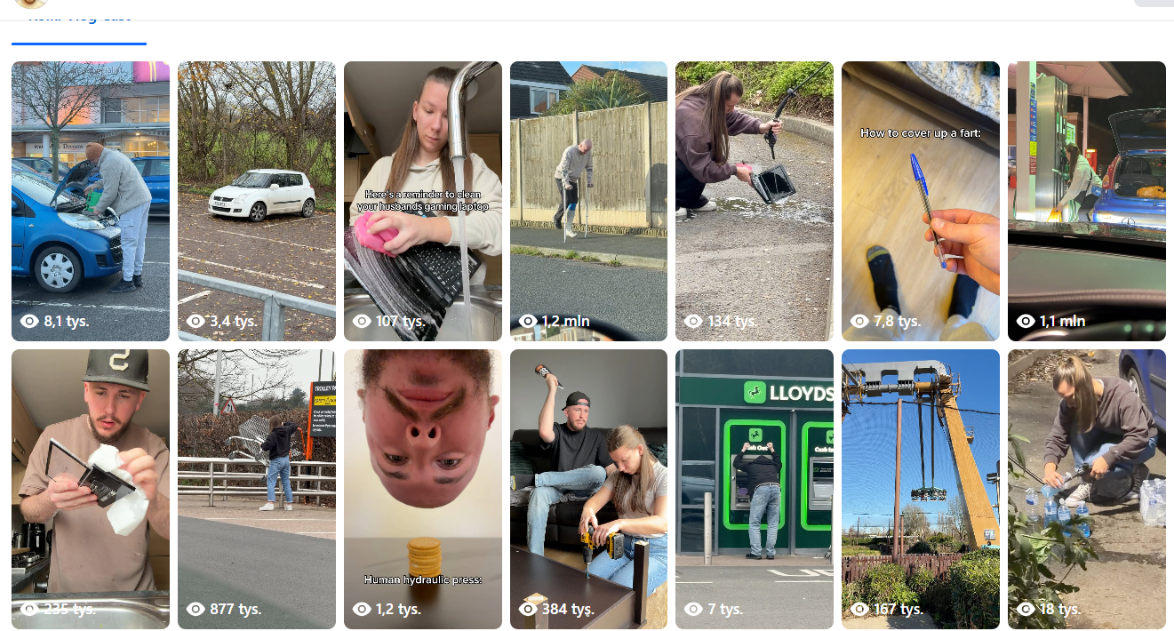 Na koncie, z którego pochodzi film zrobiony na stacji benzynowej, są inne tego typu produkcje: wykreowane  sceny, nawet z tą samą kobietą 