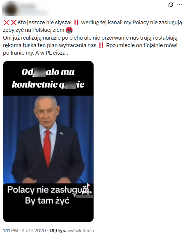 Fałszywka o rzekomej wypowiedzi Netanjahu o Polsce