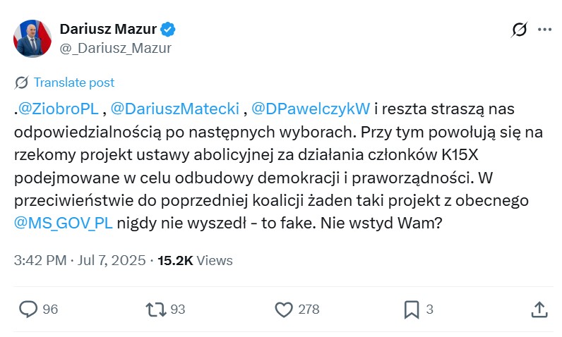 Komentarz wiceministra sprawiedliwości do narracji o "ustawie bezkarnościowej" 