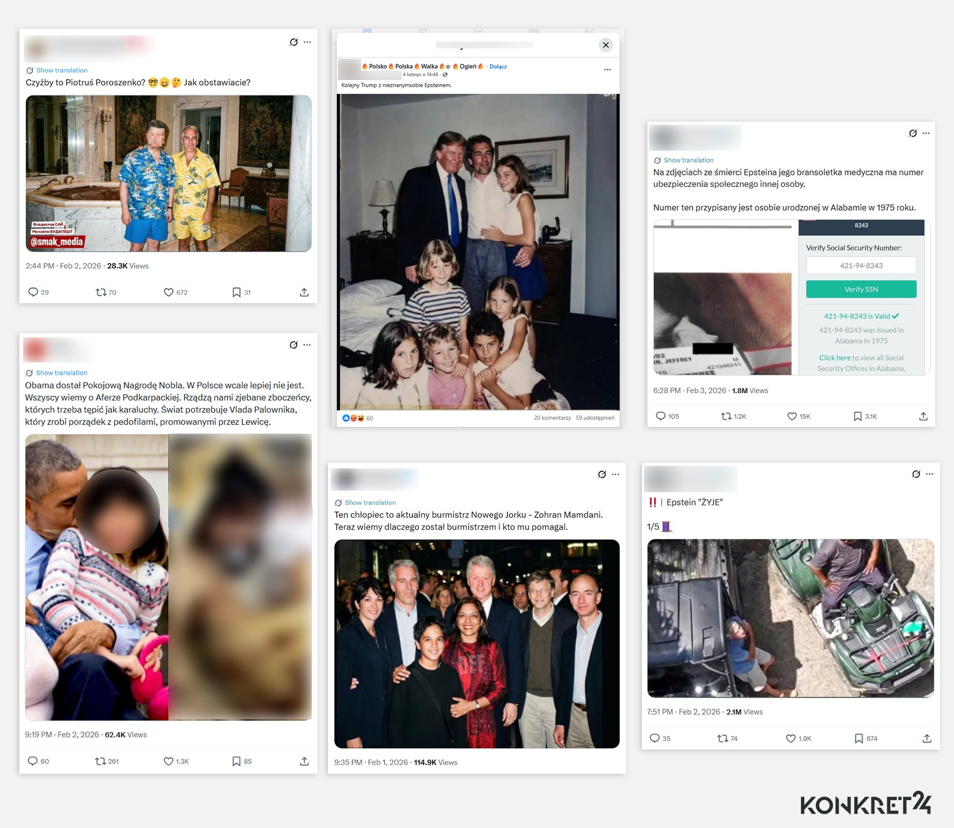 Polskie wpisy z fejkami o Epsteinie
