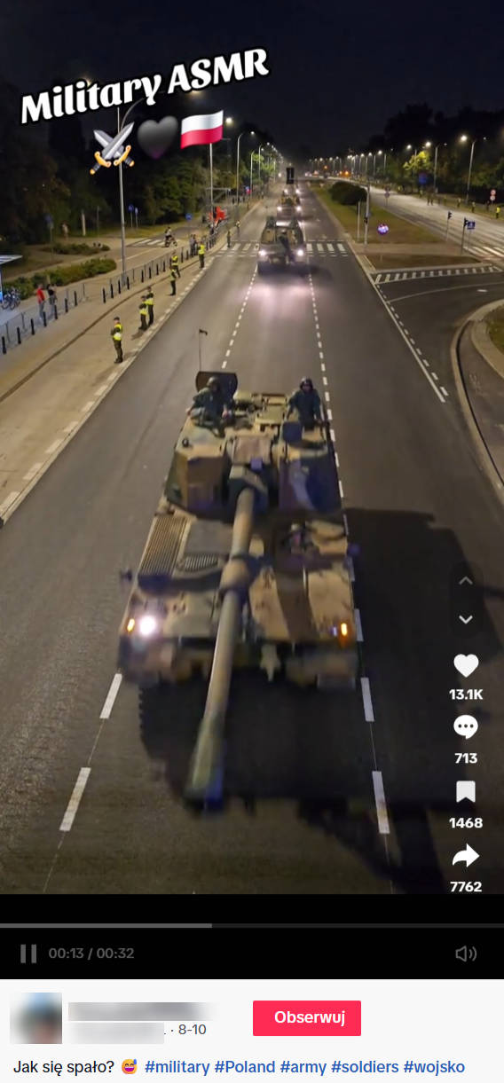 Post opublikowany 10 sierpnia 2025 roku na TikToku