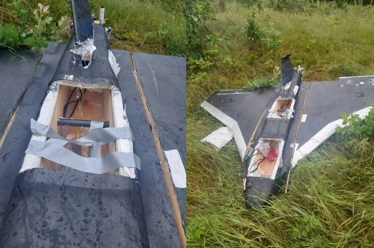 Poklejona taśmą Gerbera, która spadła na Litwie