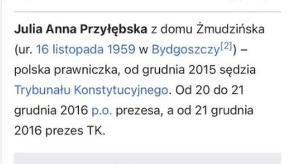 Screen z Wikipedii rozsyłany przez internautów