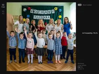 Według narzędzia Illuminarty na 73,9 proc. to zdjęcie zostało wykonane przez AI