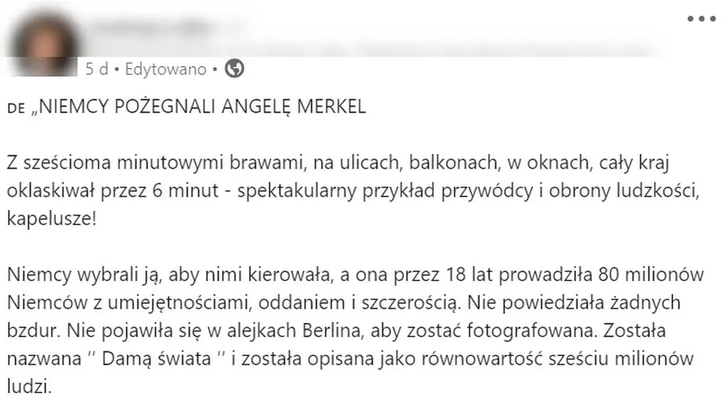 Wpis w serwisie LinkedIn z 18 listopada