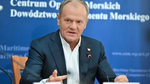 Donald Tusk w Centrum Operacji Morskich w Gdyni, 22 maja 2025