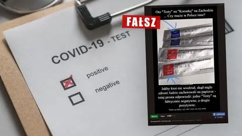 Testy na koronawirusa są już fabrycznie negatywne albo pozytywne? Co widać na zdjęciu
