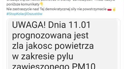 Bochenek o "powietrzu w stolicy" i alertach RCB. To manipulacja