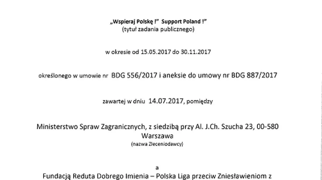 Pierwsza strona sprawozdania RDI